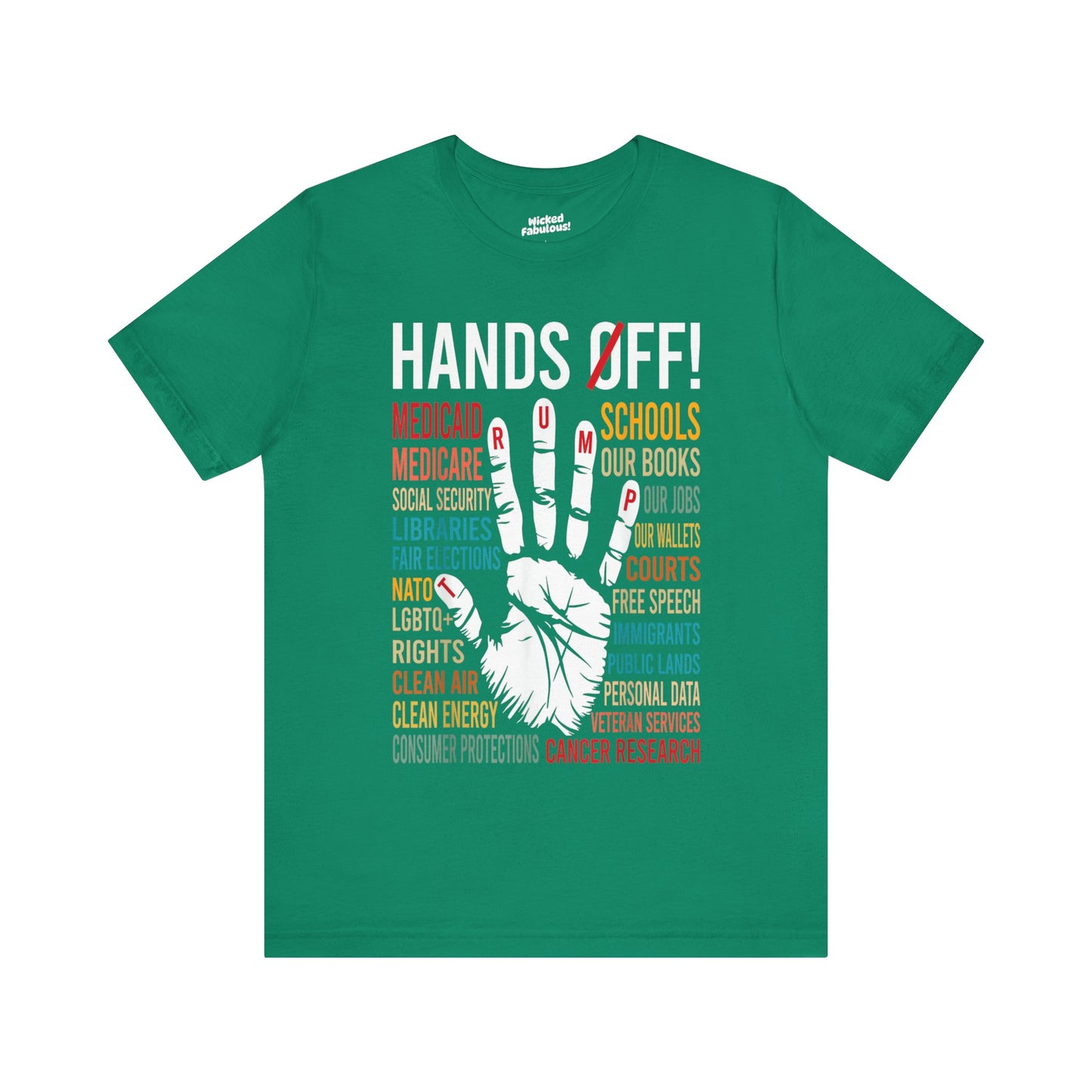 Unisex Jersey Short Sleeve Tee - "Hands Off!" Graphic Tee for Activism and Awareness
