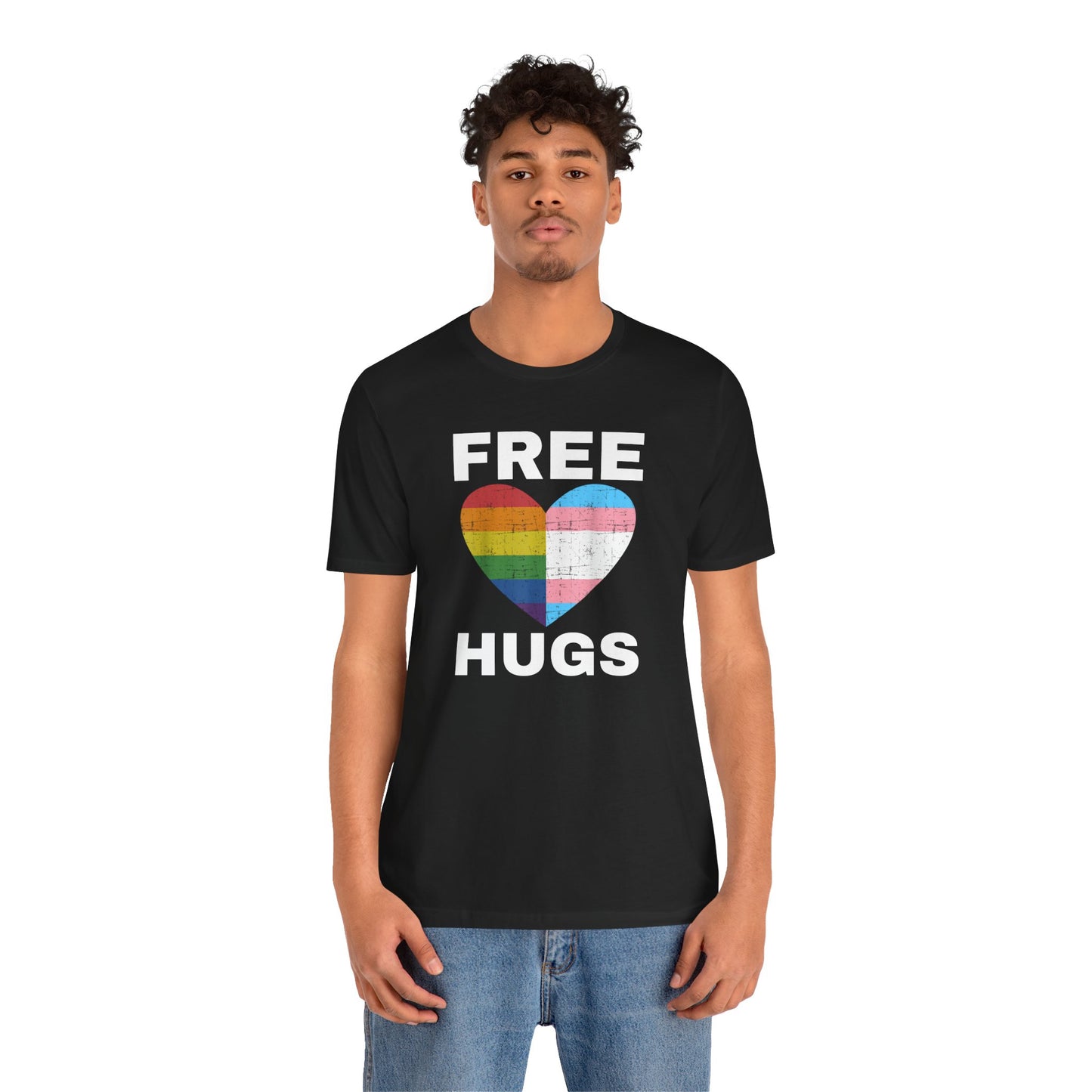 Pride Love Hugs T-Shirt - Unisex Jersey Short Sleeve Tee for LGBTQ+ Support