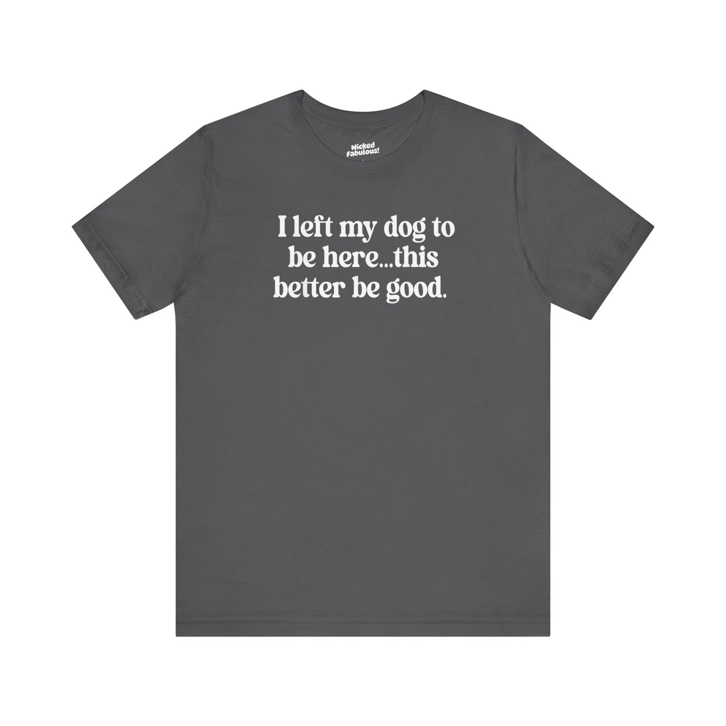 Funny Dog Lover Tee - "I Left My Dog To Be Here... This Better Be Good"