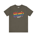 Break the ice with pride and a wink in our “Homo Estas?” T-Shirt!