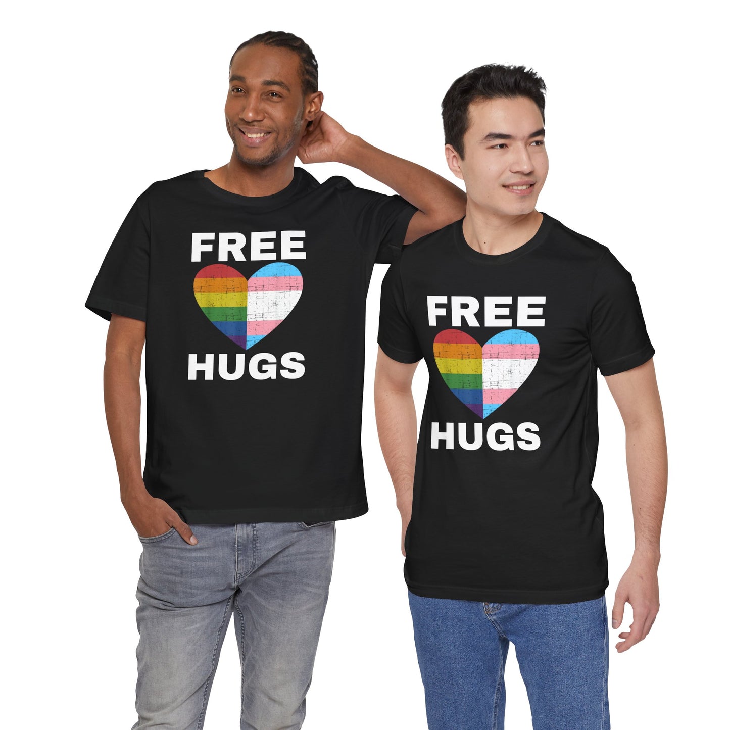 Pride Love Hugs T-Shirt - Unisex Jersey Short Sleeve Tee for LGBTQ+ Support