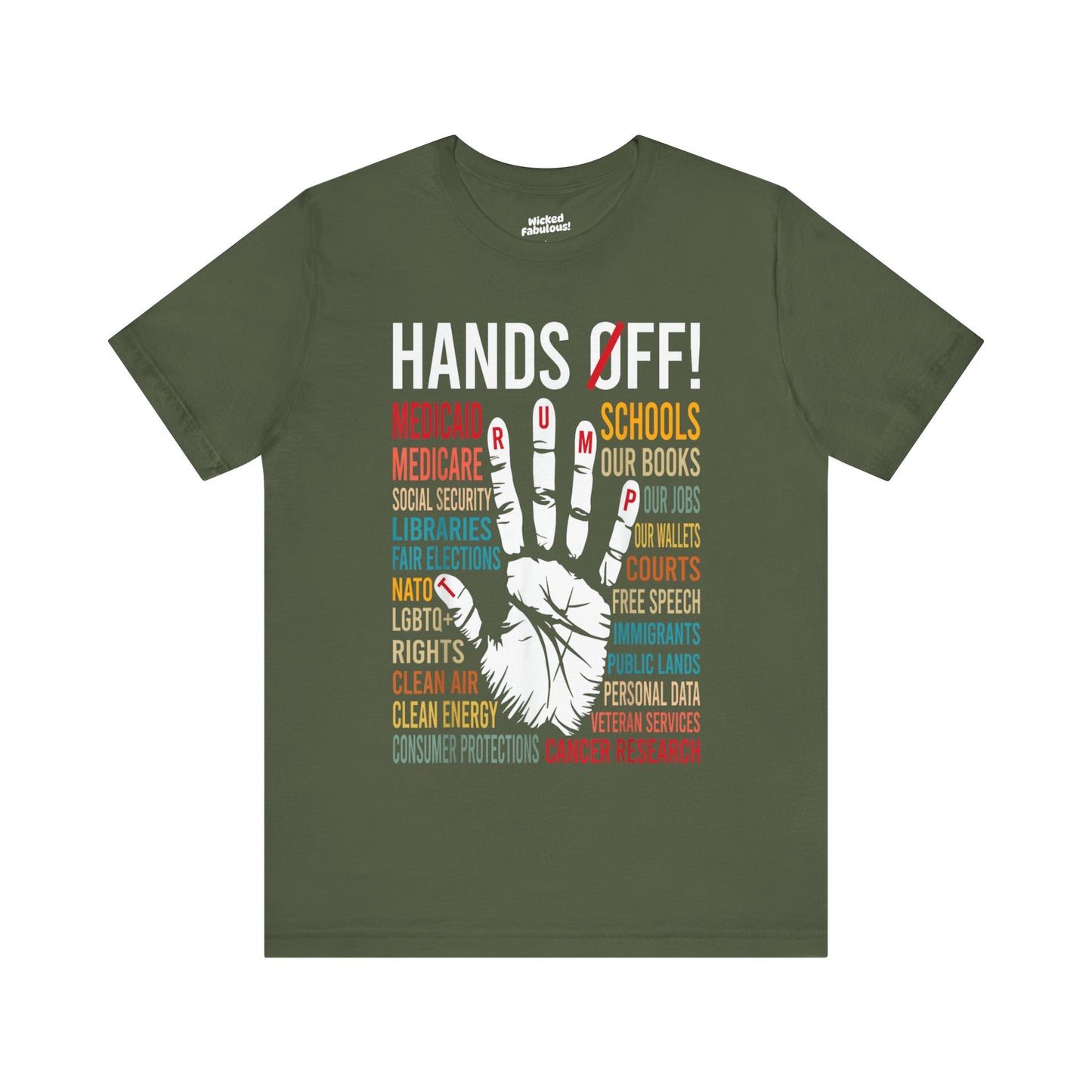 Unisex Jersey Short Sleeve Tee - "Hands Off!" Graphic Tee for Activism and Awareness