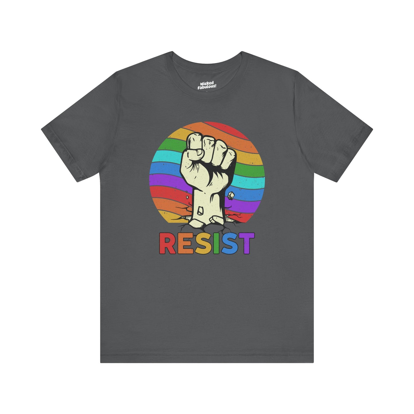 Resist Rainbow Graphic Tee | Unisex Short Sleeve T-Shirt for Activism and Pride