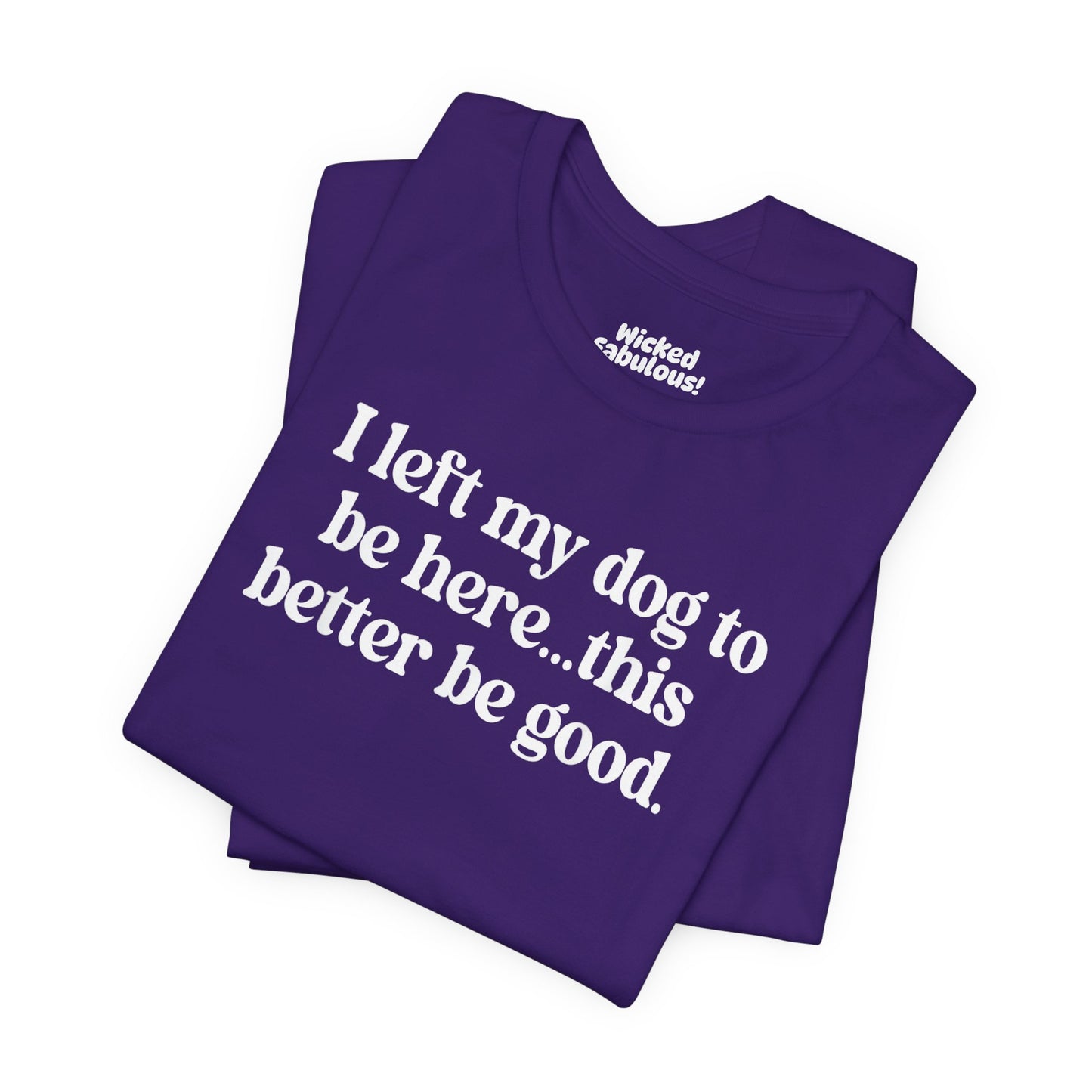 Funny Dog Lover Tee - "I Left My Dog To Be Here... This Better Be Good"