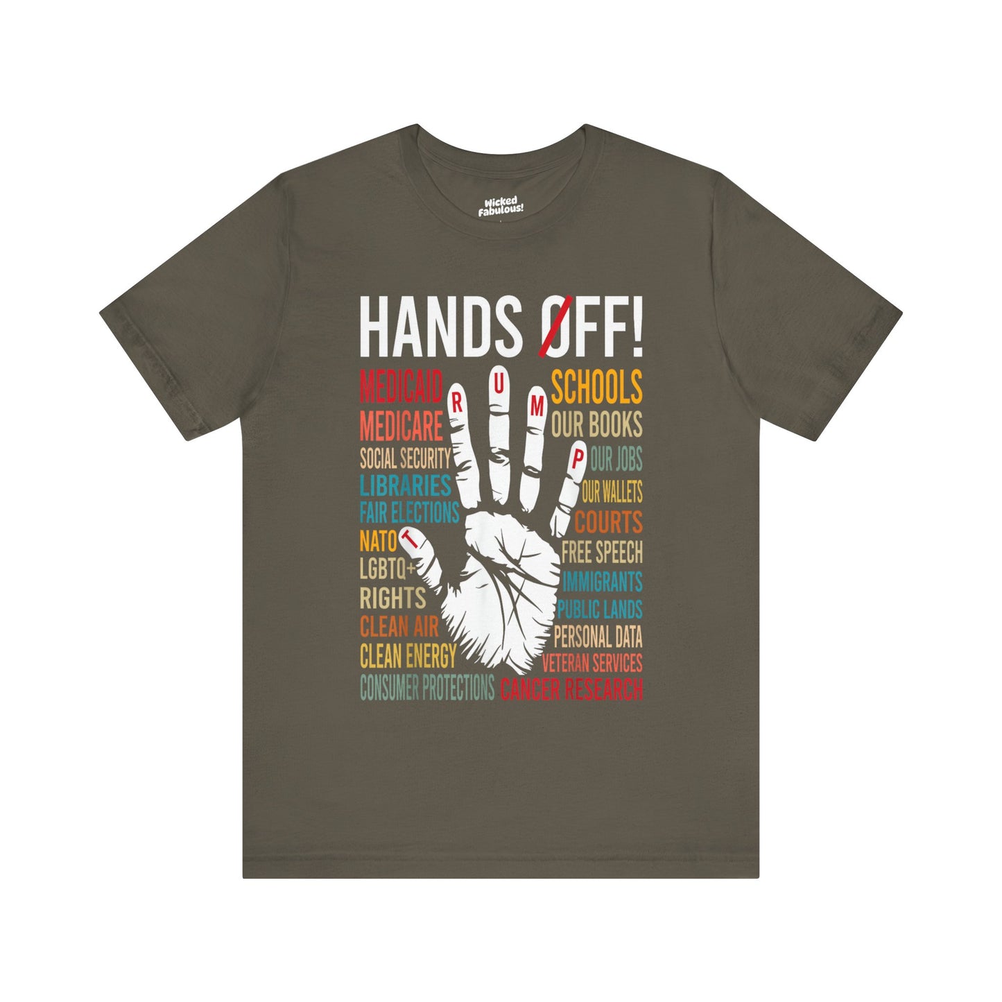 Unisex Jersey Short Sleeve Tee - "Hands Off!" Graphic Tee for Activism and Awareness