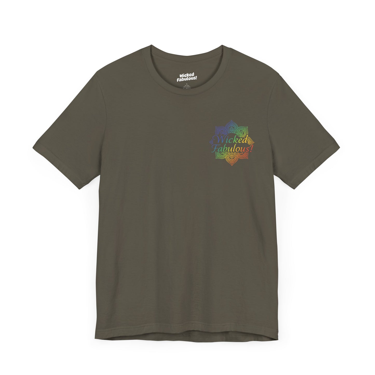 Vibrant Psychedelic Chakra Short Sleeve Tee (Printed on Back)