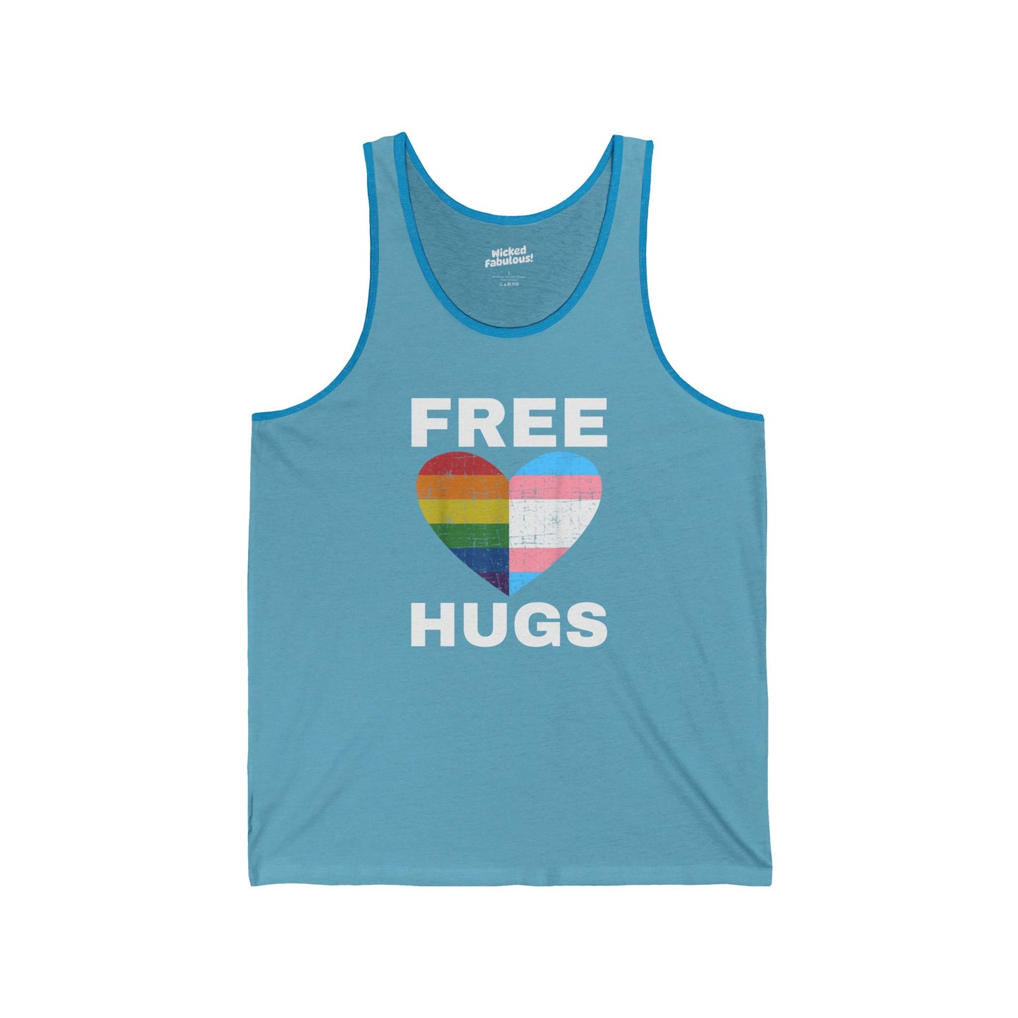 Free Hugs Unisex Jersey Tank - Rainbow Love Tee