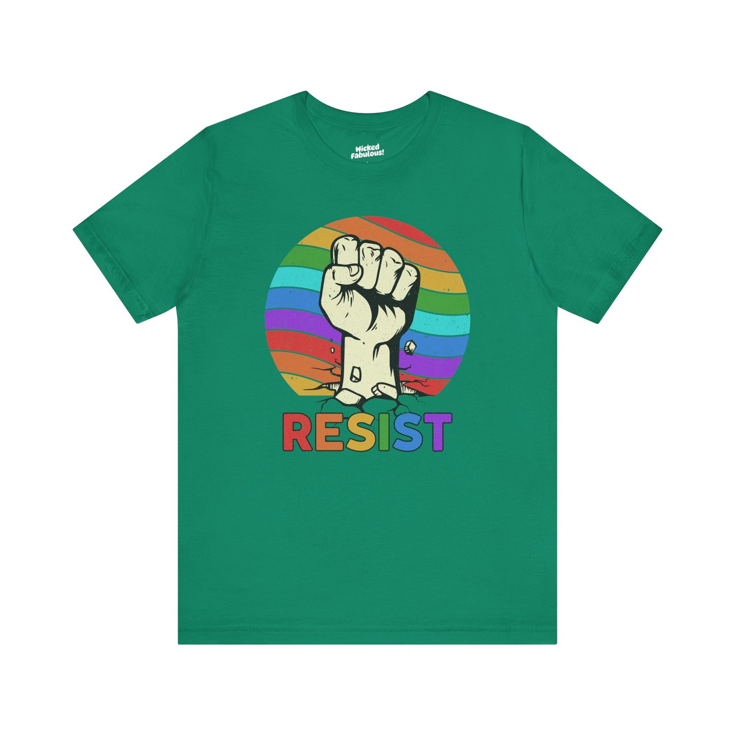 Resist Rainbow Graphic Tee | Unisex Short Sleeve T-Shirt for Activism and Pride