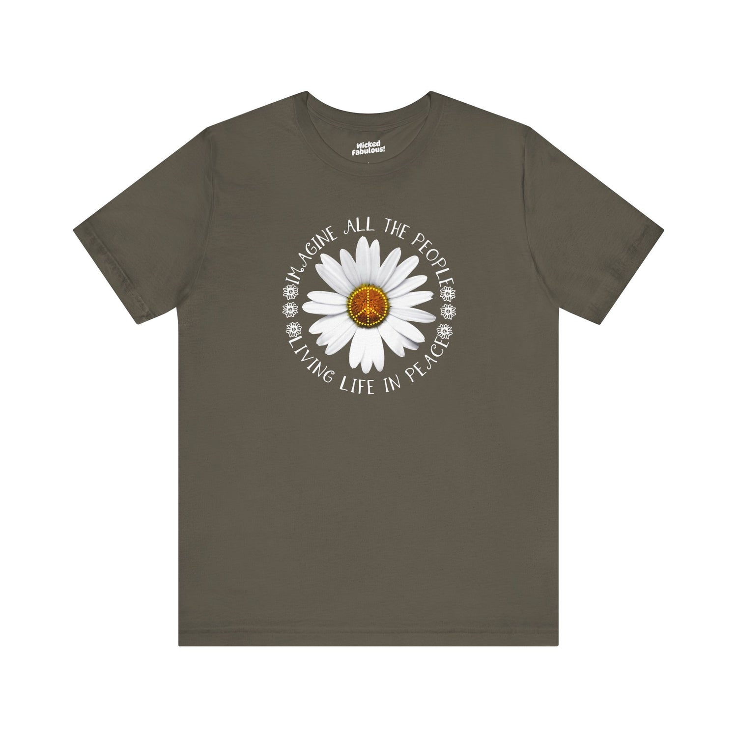 🌼 “Imagine All the People Living Life in Peace” Daisy T-Shirt – Unisex Bella + Canvas Tee