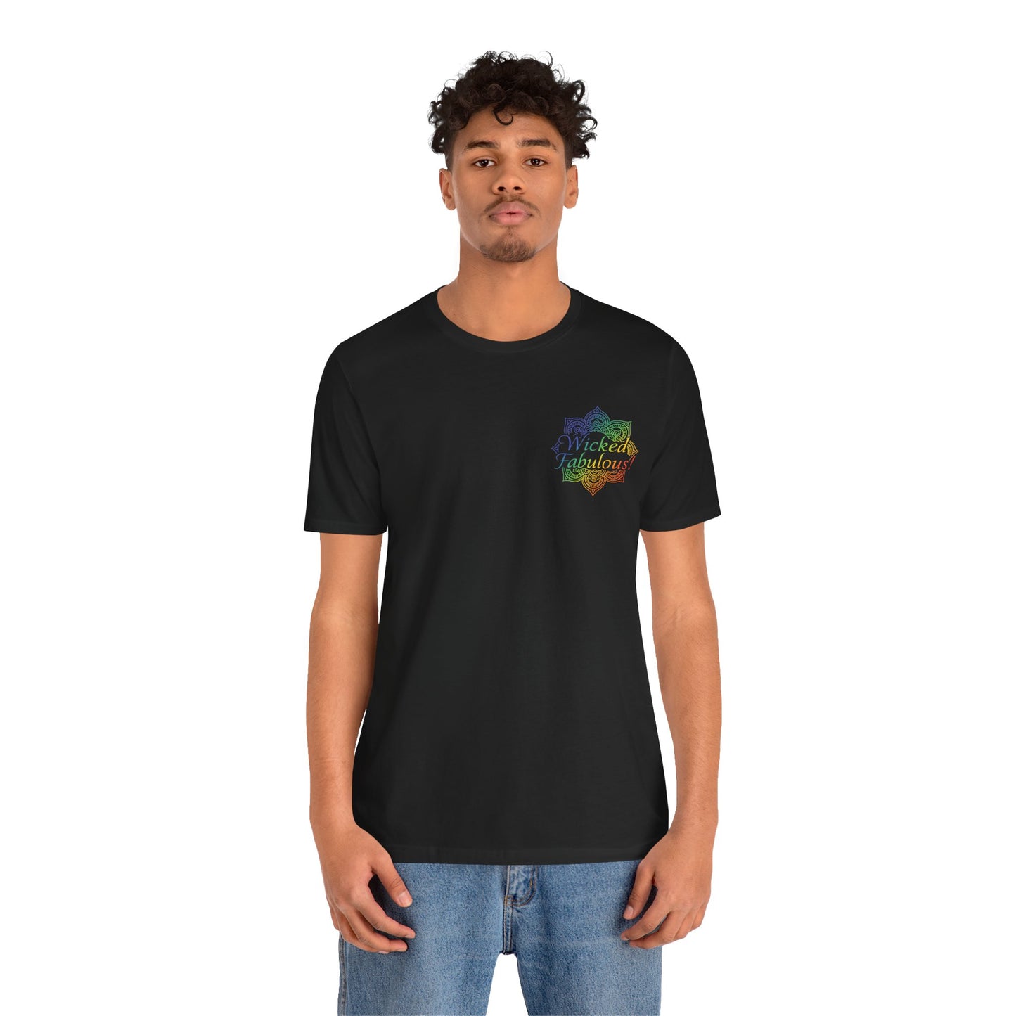 Vibrant Psychedelic Chakra Short Sleeve Tee (Printed on Back)
