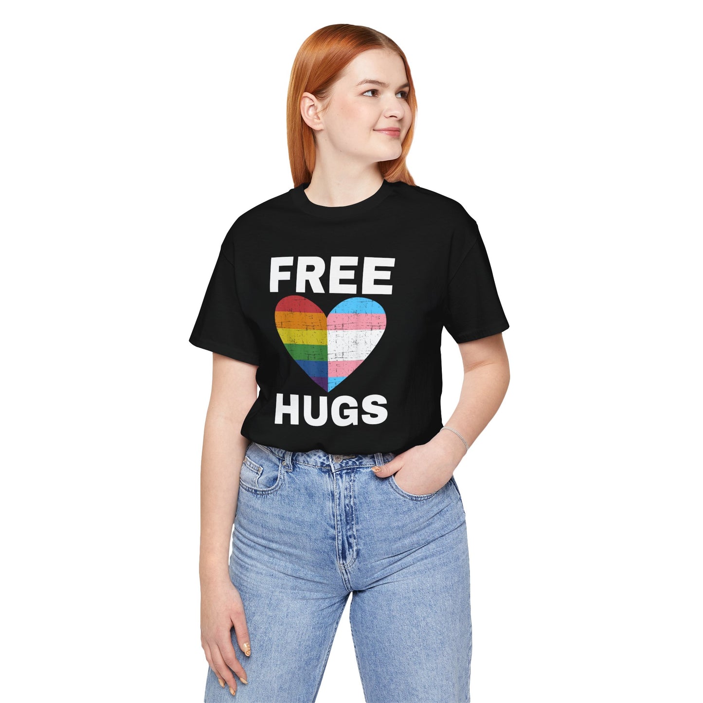 Pride Love Hugs T-Shirt - Unisex Jersey Short Sleeve Tee for LGBTQ+ Support