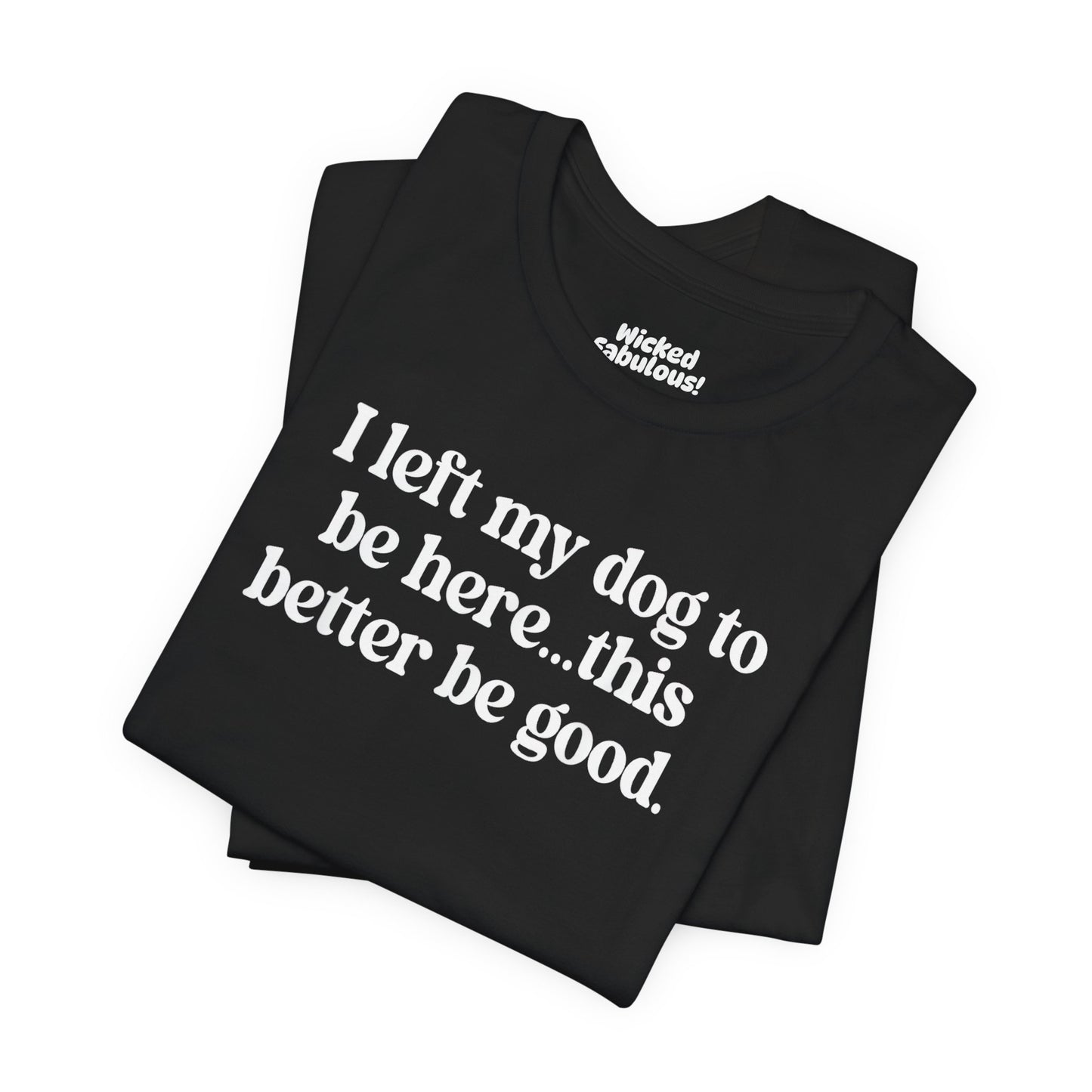 Funny Dog Lover Tee - "I Left My Dog To Be Here... This Better Be Good"
