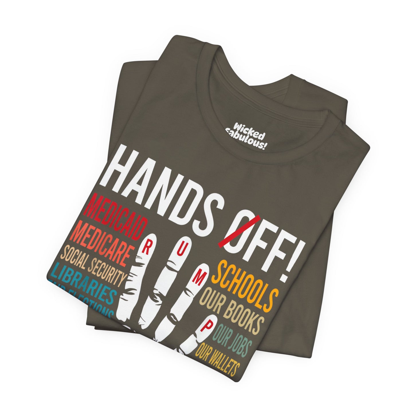 Unisex Jersey Short Sleeve Tee - "Hands Off!" Graphic Tee for Activism and Awareness