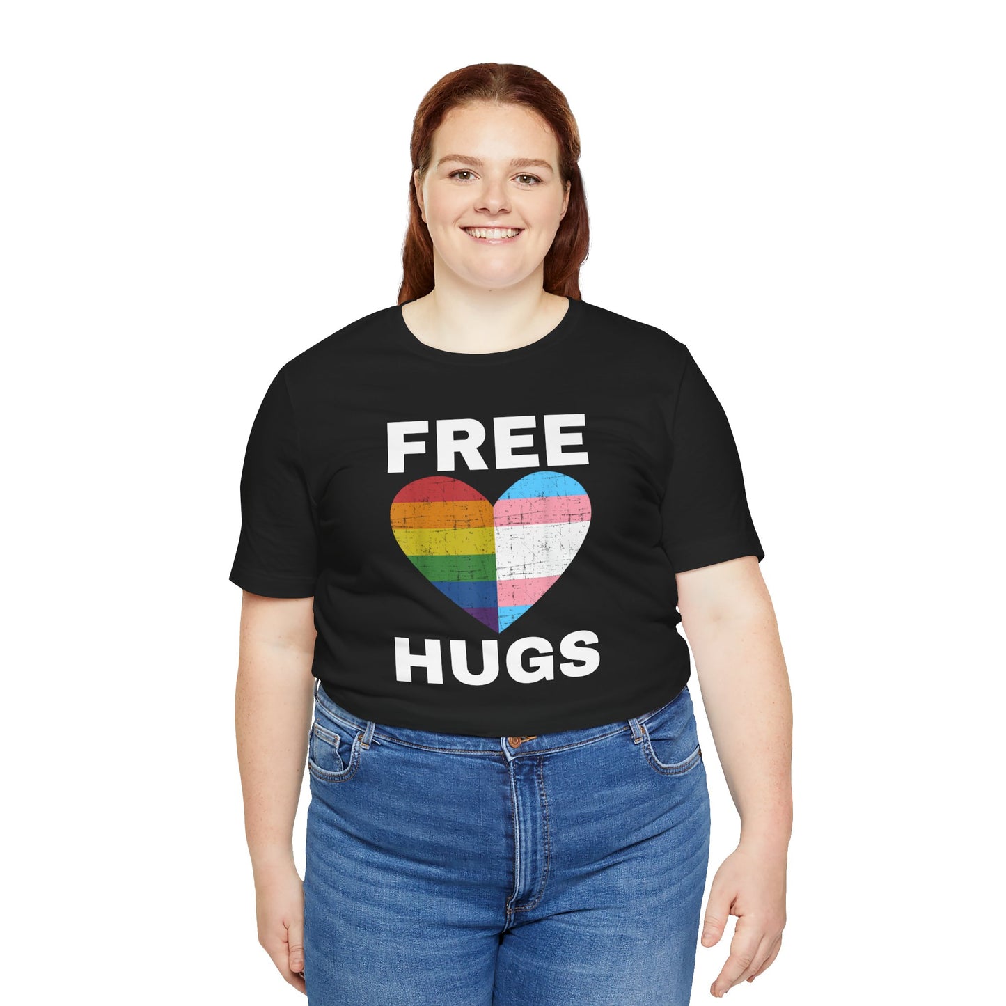 Pride Love Hugs T-Shirt - Unisex Jersey Short Sleeve Tee for LGBTQ+ Support