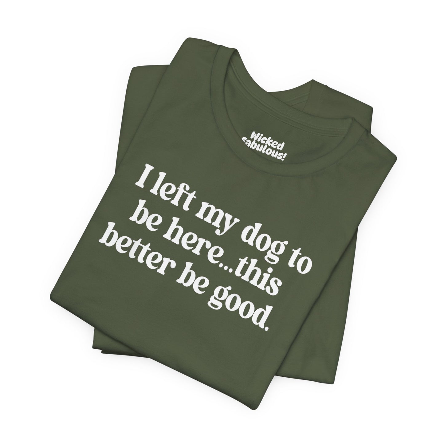 Funny Dog Lover Tee - "I Left My Dog To Be Here... This Better Be Good"