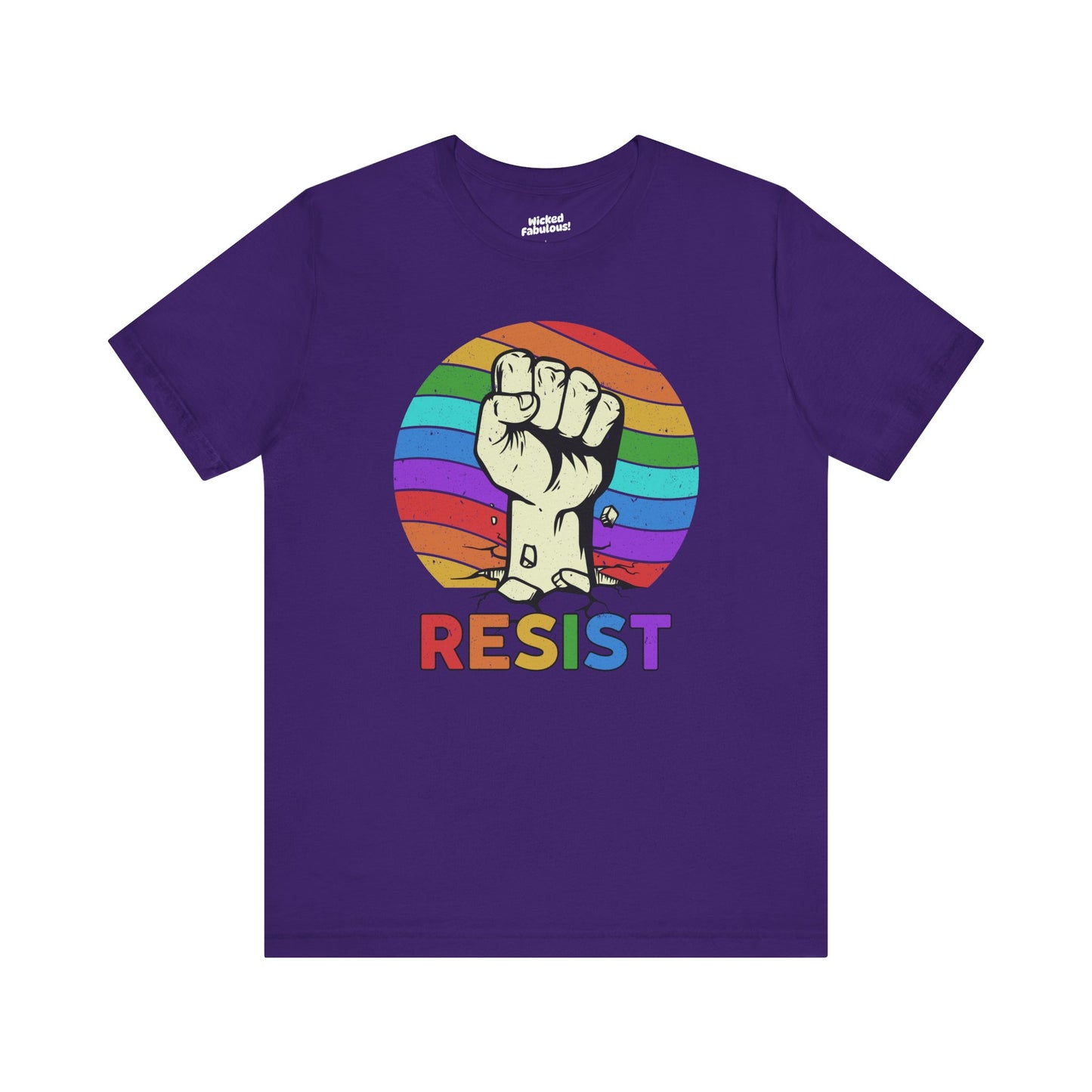 Resist Rainbow Graphic Tee | Unisex Short Sleeve T-Shirt for Activism and Pride