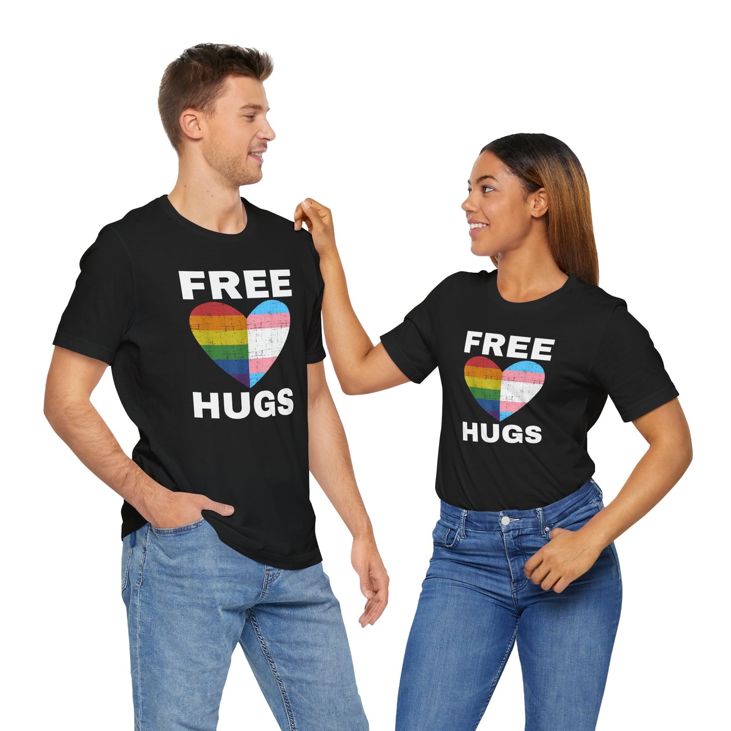 Pride Love Hugs T-Shirt - Unisex Jersey Short Sleeve Tee for LGBTQ+ Support