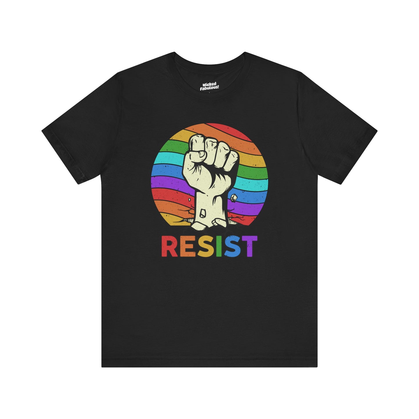 Resist Rainbow Graphic Tee | Unisex Short Sleeve T-Shirt for Activism and Pride
