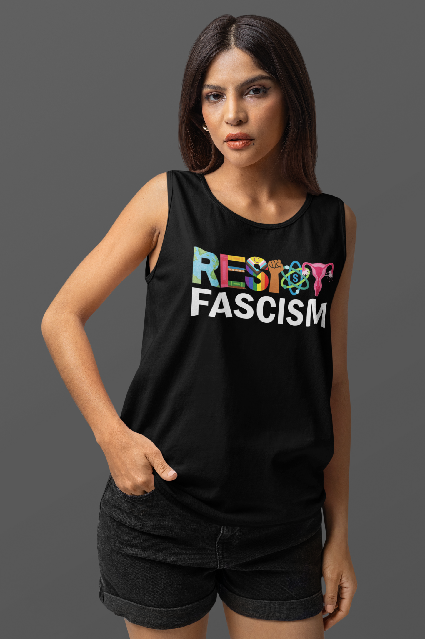 Resist Fascism Unisex Jersey Tank - Bold Protest Apparel