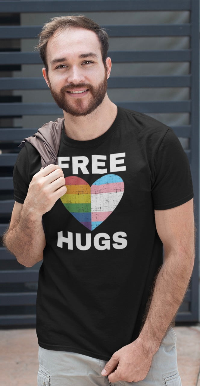 Pride Love Hugs T-Shirt - Unisex Jersey Short Sleeve Tee for LGBTQ+ Support