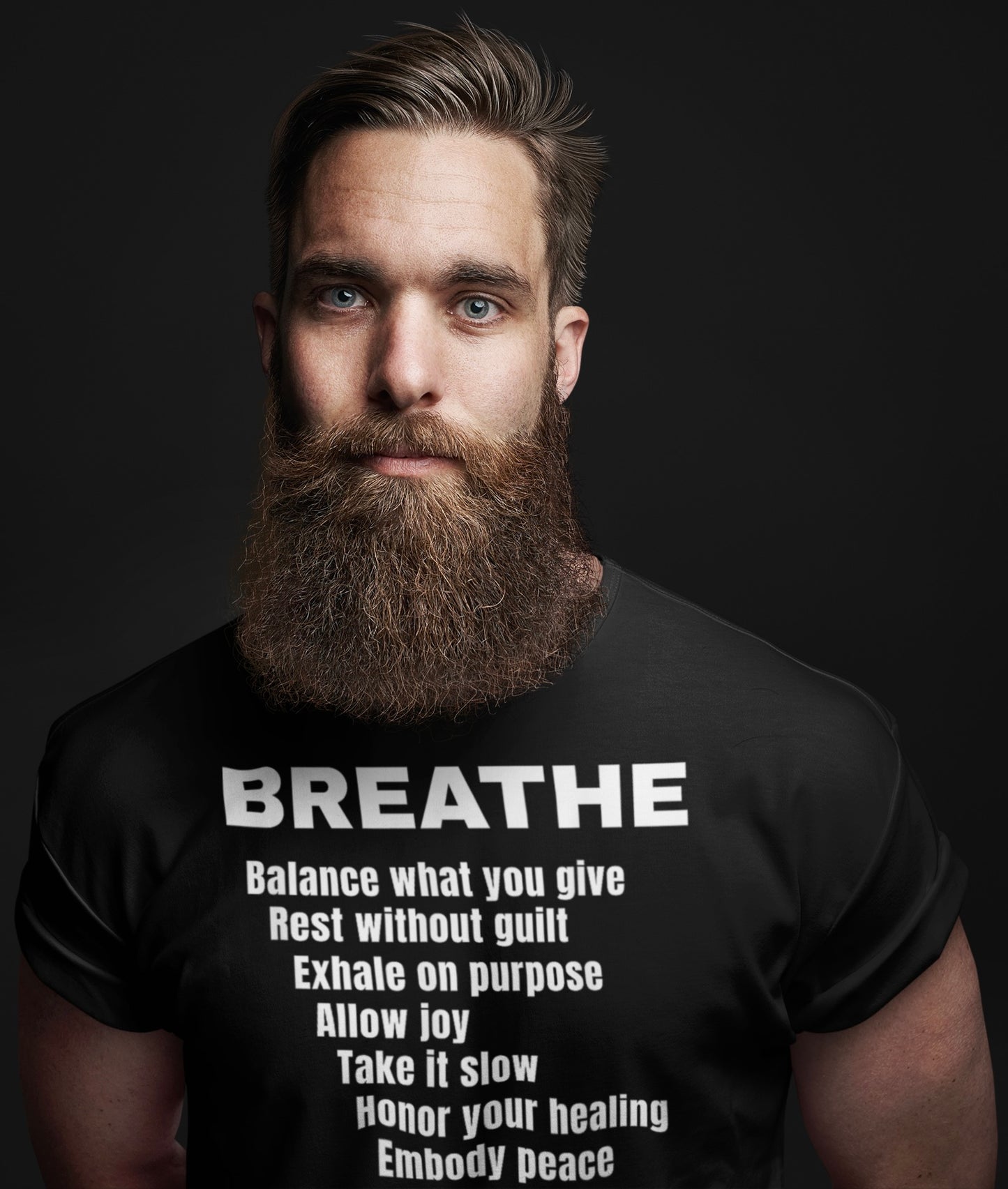 “BREATHE” Mindful Affirmation T-Shirt – Zen-Inspired Motivational Tee