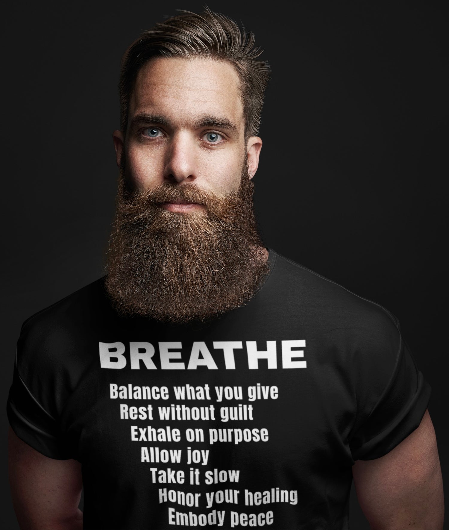 “BREATHE” Mindful Affirmation T-Shirt – Zen-Inspired Motivational Tee