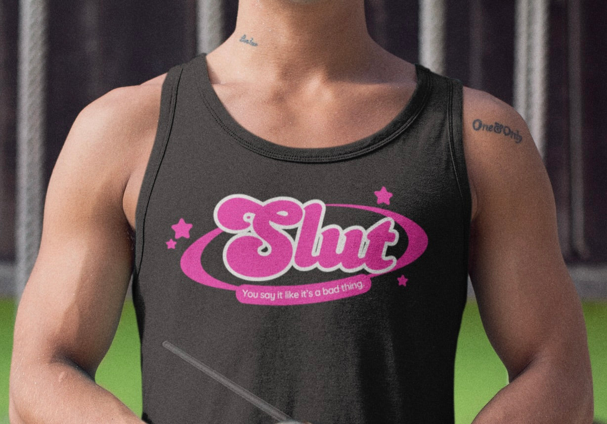 Bold Statement Unisex Jersey Tank - Playful 'Slut' Design
