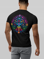 Vibrant Psychedelic Chakra Short Sleeve Tee (Printed on Back)