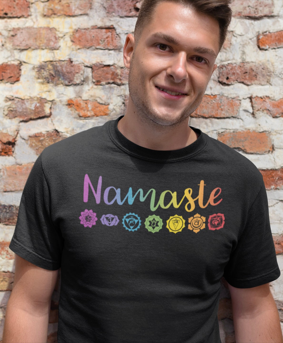 Namaste Chakra T-Shirt – Rainbow Chakra Design