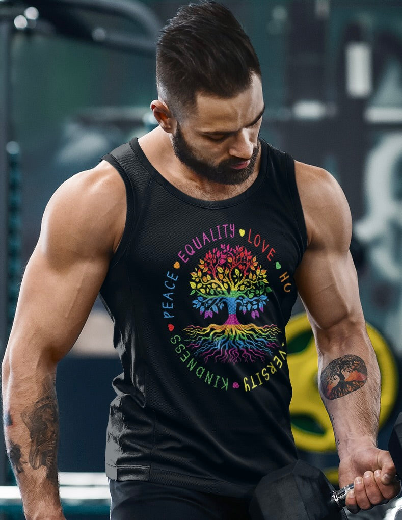 Show your pride, roots and all, with our Tree of Pride tank top — bold, bright, and built for summer. 🌈