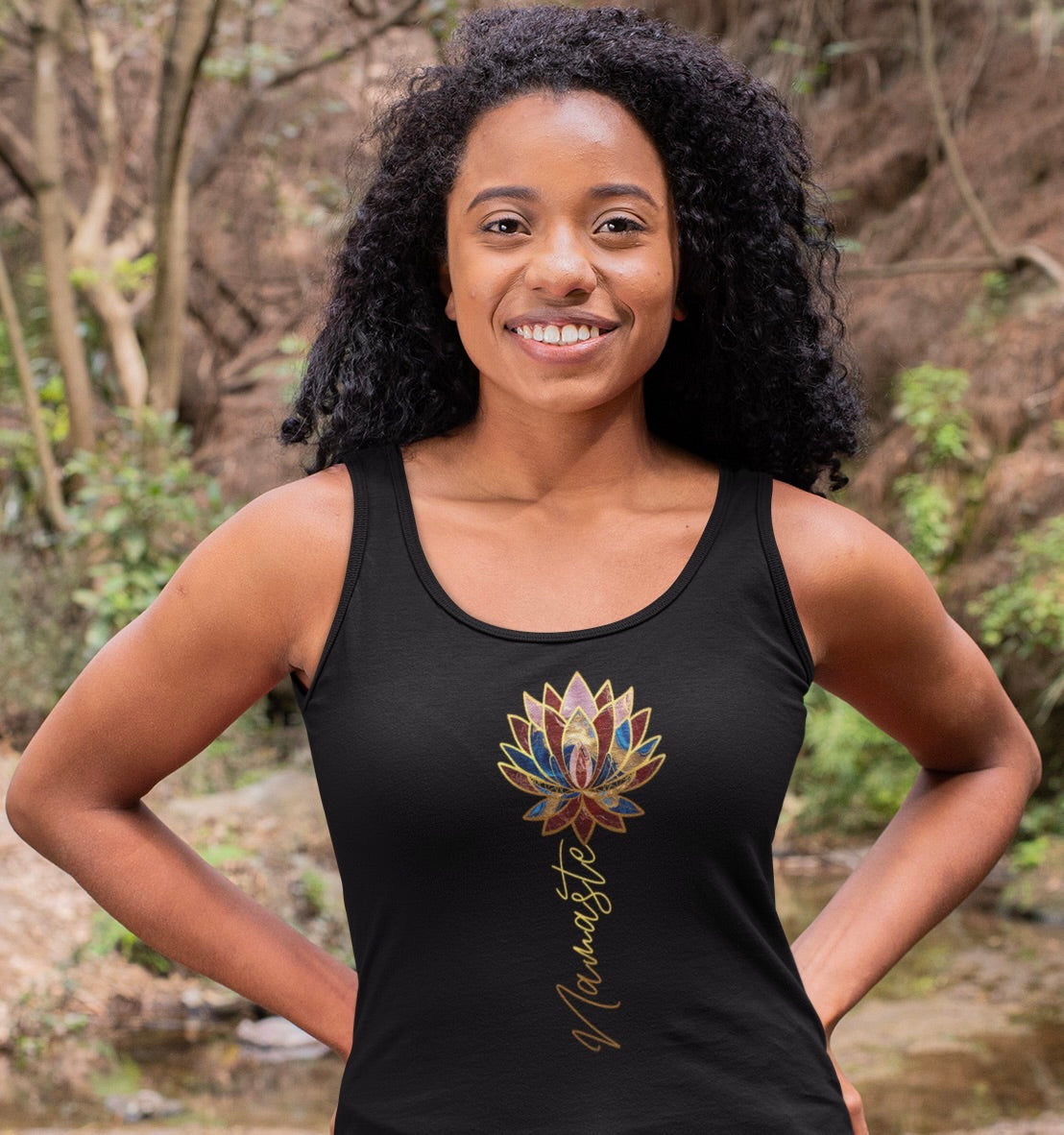 Lotus Vibes Namaste Unisex Tank – Spiritual Sleeveless Top for Mindful Energy