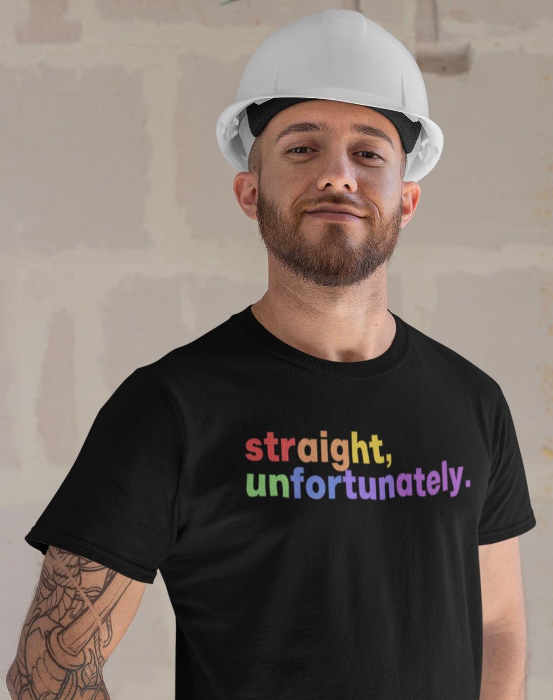 🌈 “Straight, Unfortunately” LGBTQ+ Ally T-Shirt – Bella + Canvas Tee