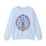 Vibrant Tree of Life Chakra Crewneck Sweatshirt - Colorful Spiritual Design