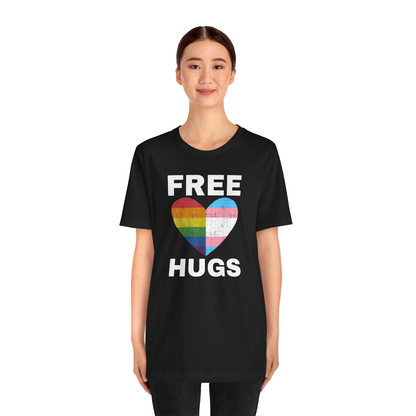 Pride Love Hugs T-Shirt - Unisex Jersey Short Sleeve Tee for LGBTQ+ Support