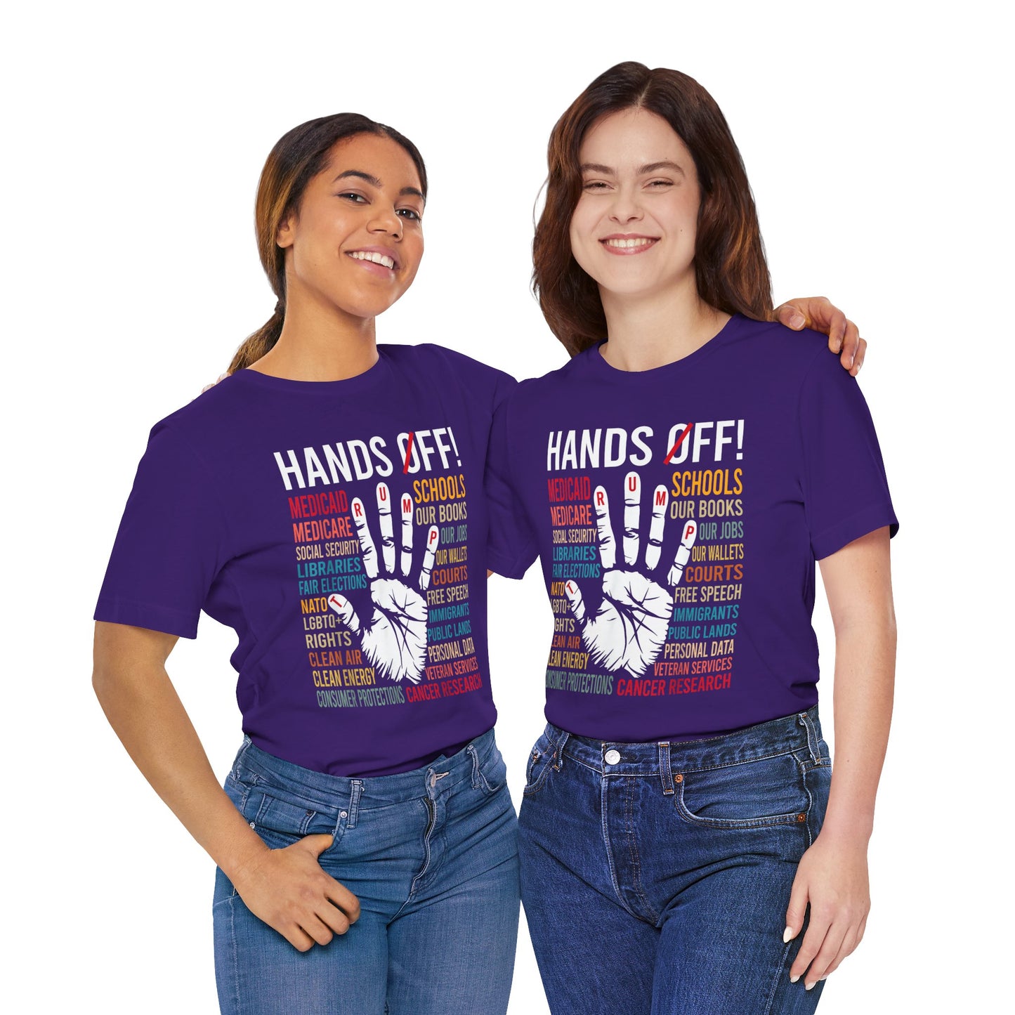 Unisex Jersey Short Sleeve Tee - "Hands Off!" Graphic Tee for Activism and Awareness