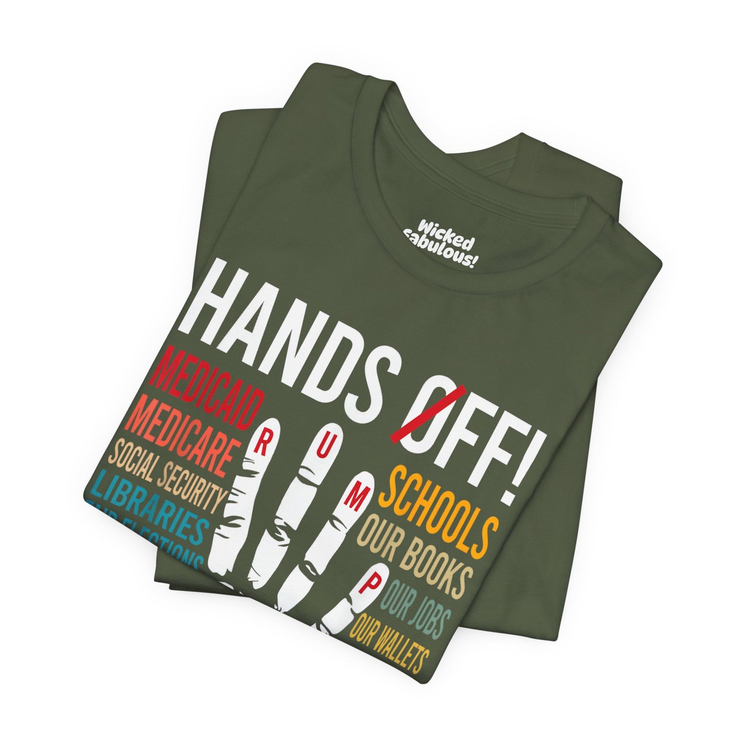 Unisex Jersey Short Sleeve Tee - "Hands Off!" Graphic Tee for Activism and Awareness