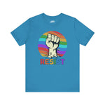 Resist Rainbow Graphic Tee | Unisex Short Sleeve T-Shirt for Activism and Pride