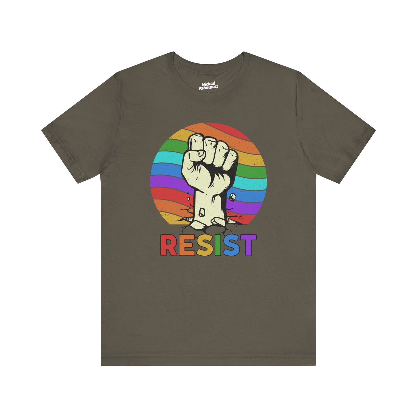 Resist Rainbow Graphic Tee | Unisex Short Sleeve T-Shirt for Activism and Pride