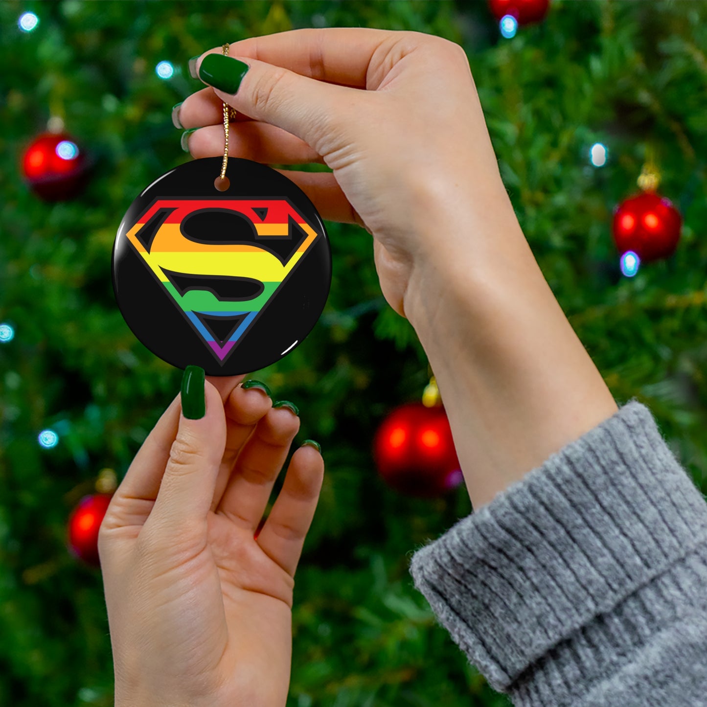 Super Gay Christmas Ornament