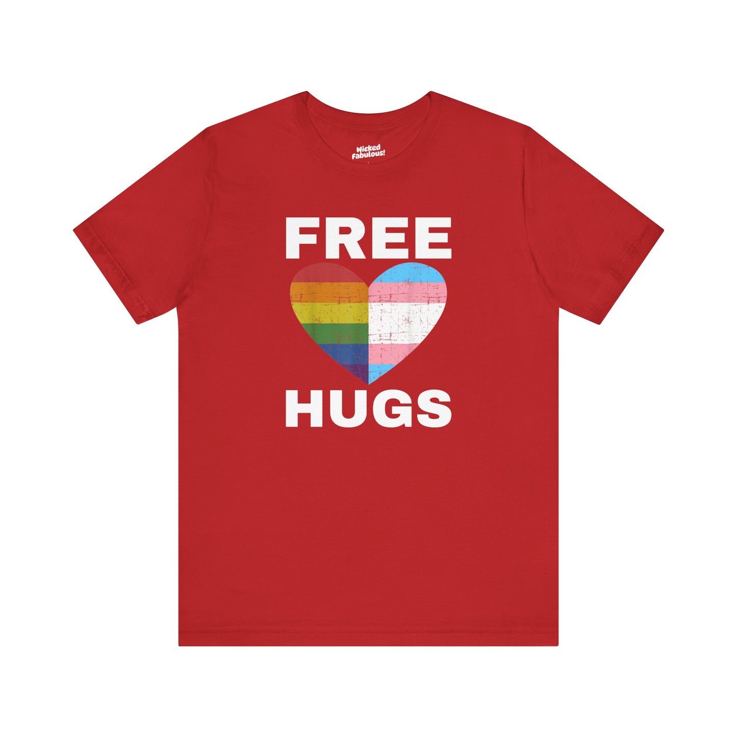 Pride Love Hugs T-Shirt - Unisex Jersey Short Sleeve Tee for LGBTQ+ Support
