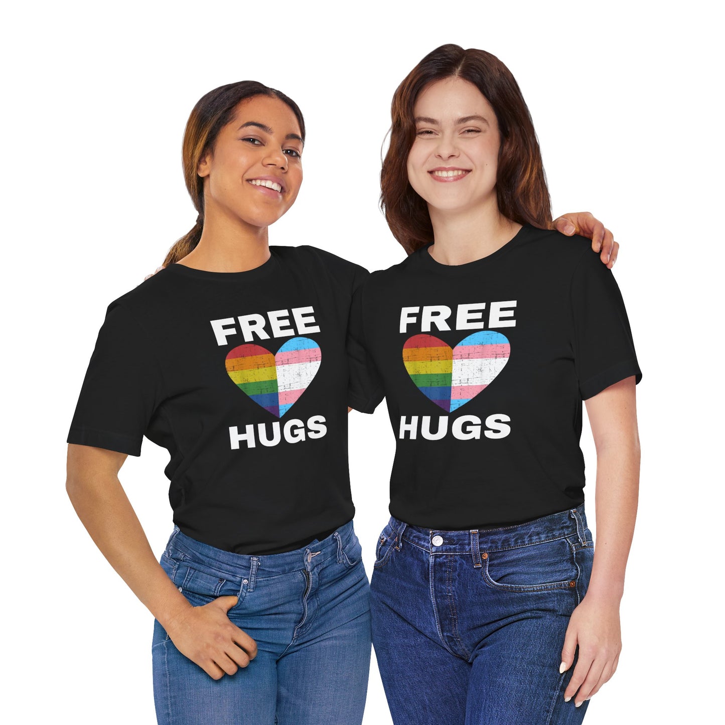 Pride Love Hugs T-Shirt - Unisex Jersey Short Sleeve Tee for LGBTQ+ Support