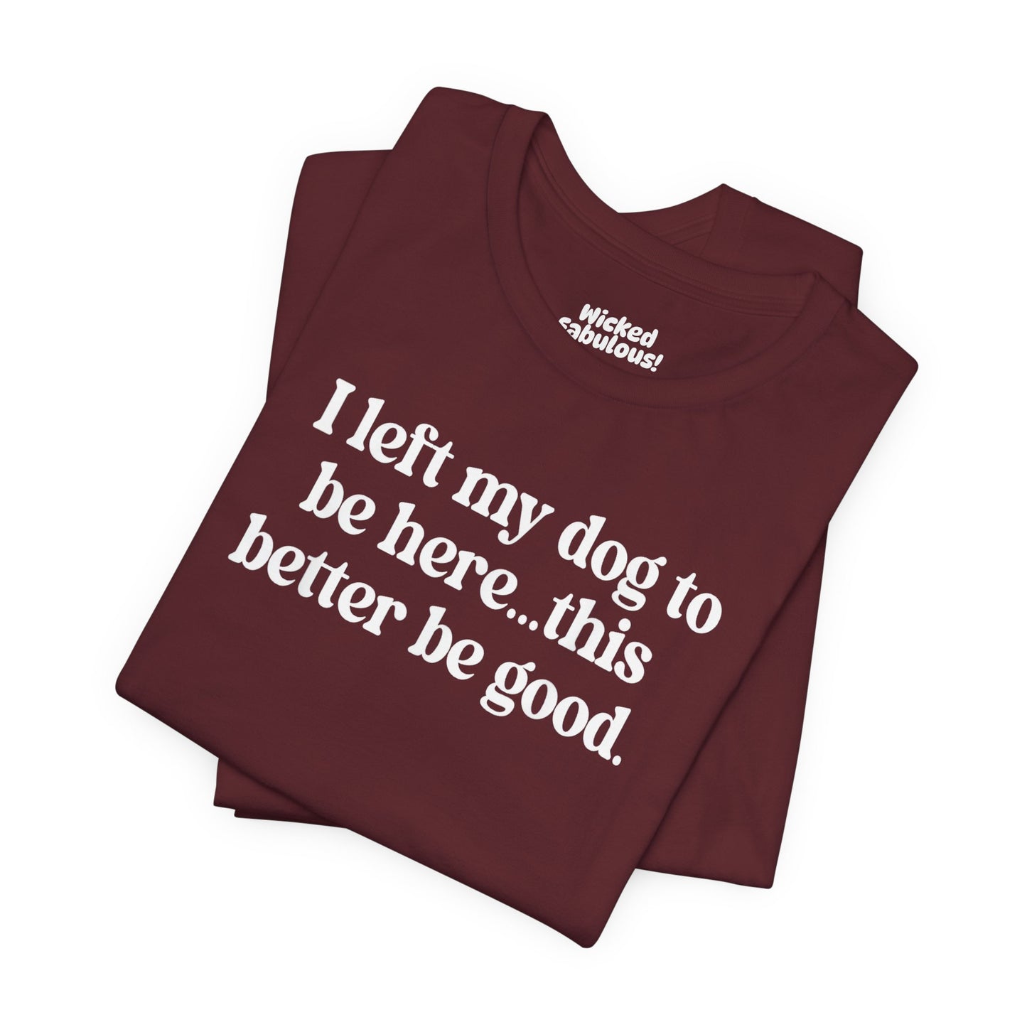 Funny Dog Lover Tee - "I Left My Dog To Be Here... This Better Be Good"