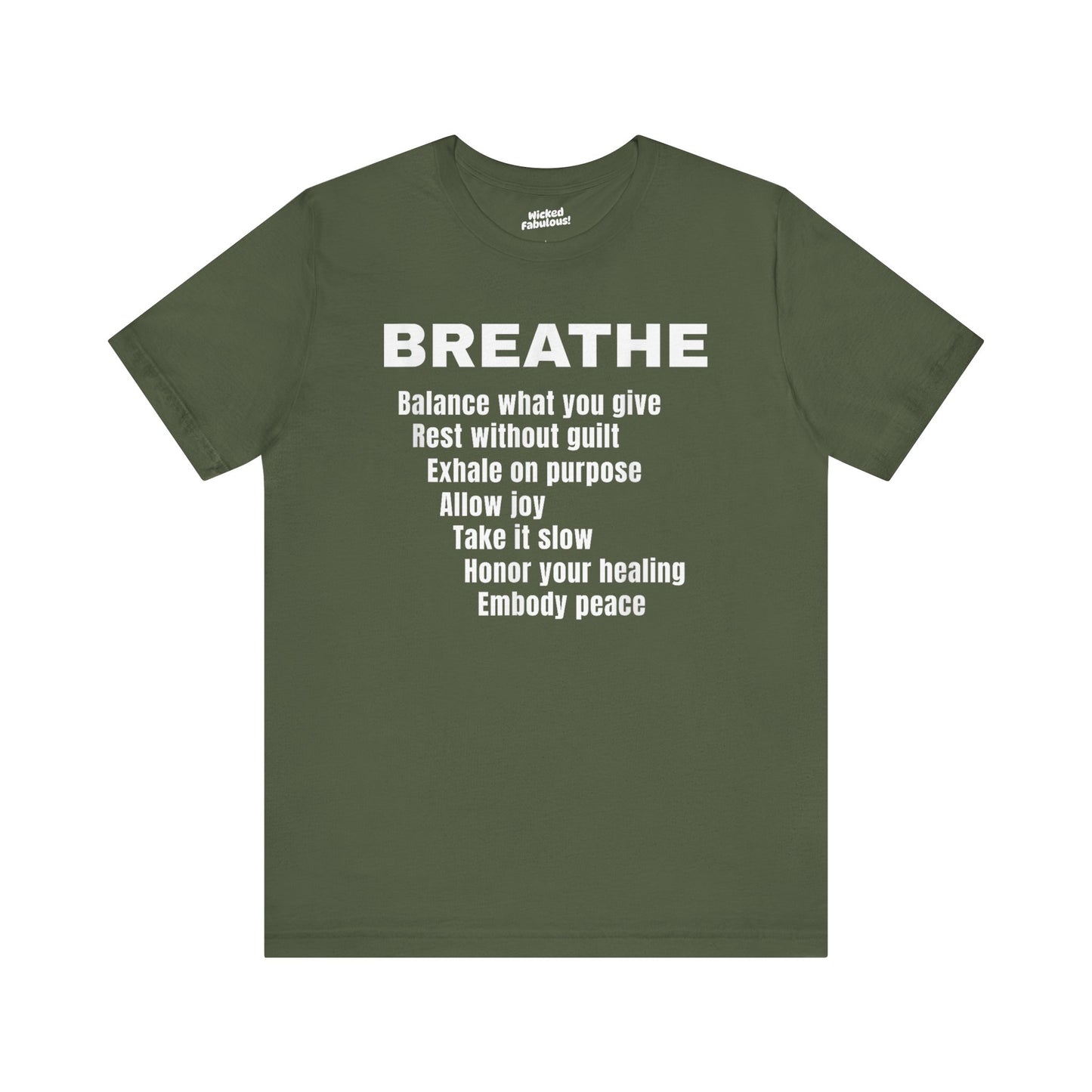 “BREATHE” Mindful Affirmation T-Shirt – Zen-Inspired Motivational Tee