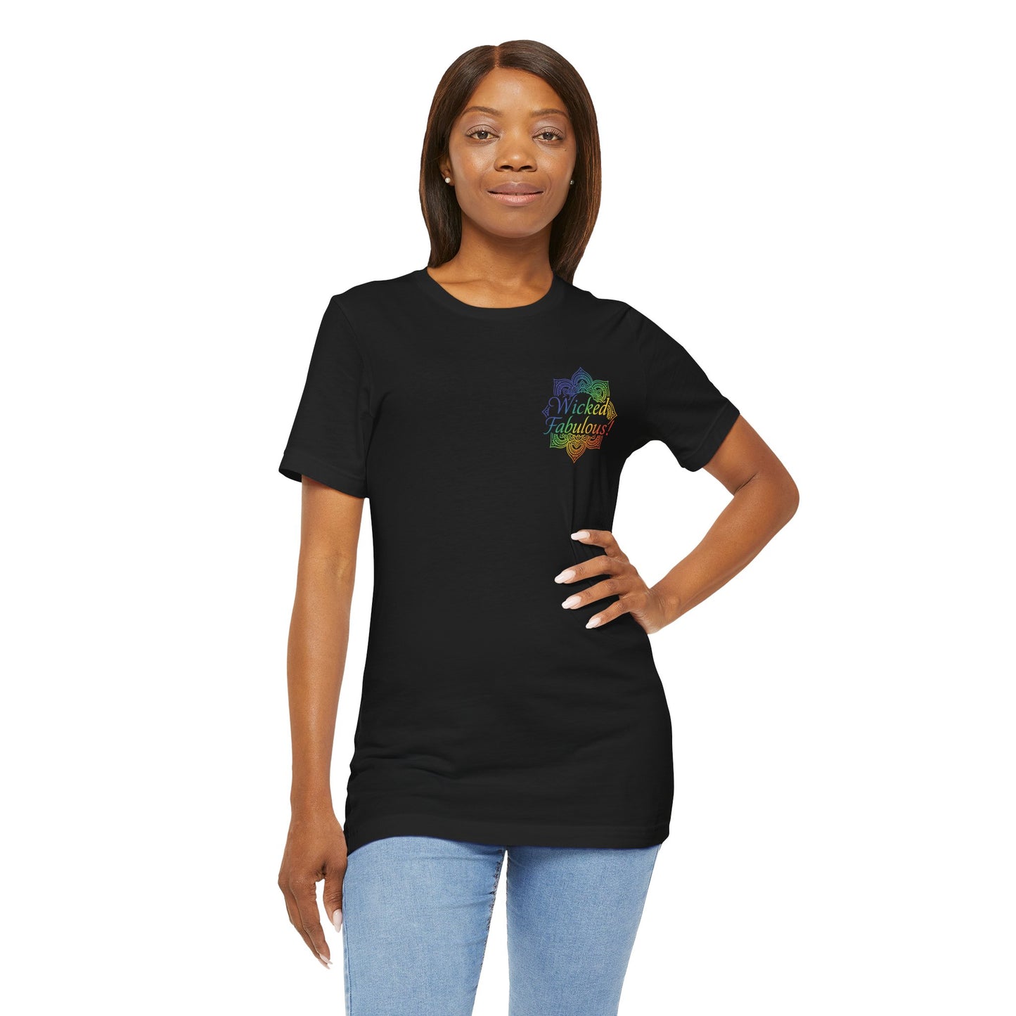 Vibrant Psychedelic Chakra Short Sleeve Tee (Printed on Back)