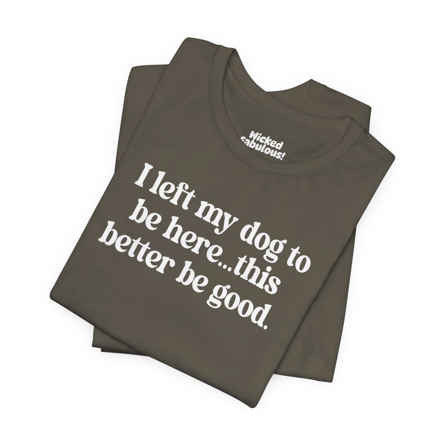 Funny Dog Lover Tee - "I Left My Dog To Be Here... This Better Be Good"