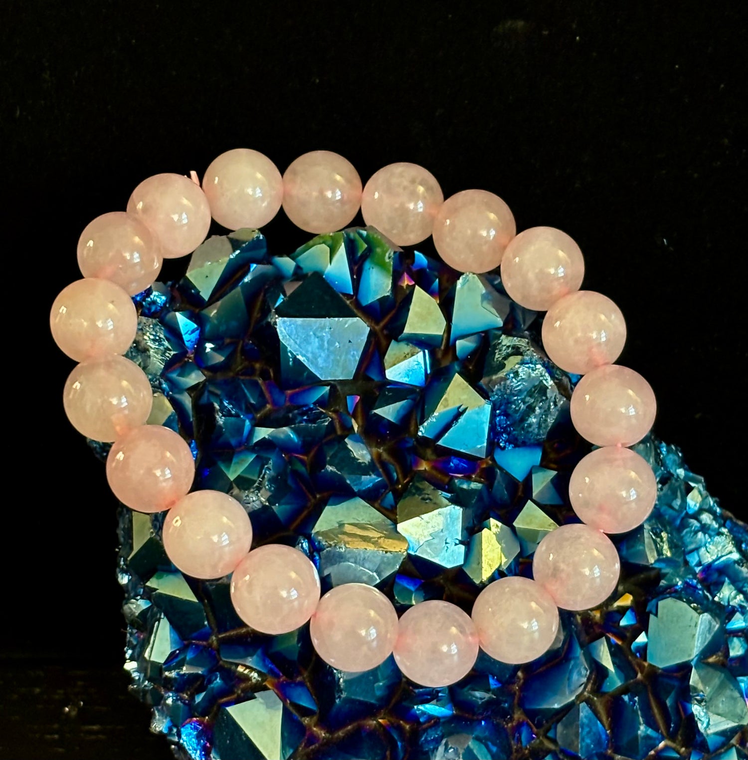 Rose Quartz Healing Bracelet – Love • Compassion • Emotional Balance (8mm, 10mm, 12mm Beads)