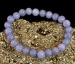 Blue Lace Agate Bracelet – Natural Stone Elastic Bracelet for Anxiety Relief & Calm