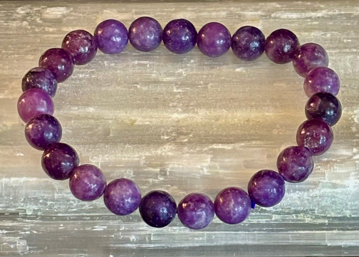 💜 Lepidolite Gemstone Bracelet – Calm Your Mind, Center Your Soul