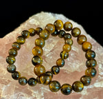 Natural Tiger Eye Beaded Bracelet – Stone of Prosperity, Courage, and Protection