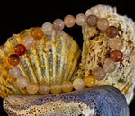 Coastal Calm Quartz Beaded Bracelet – 8mm Beach Sand Tones for Medium Wrists 🌊🏖️